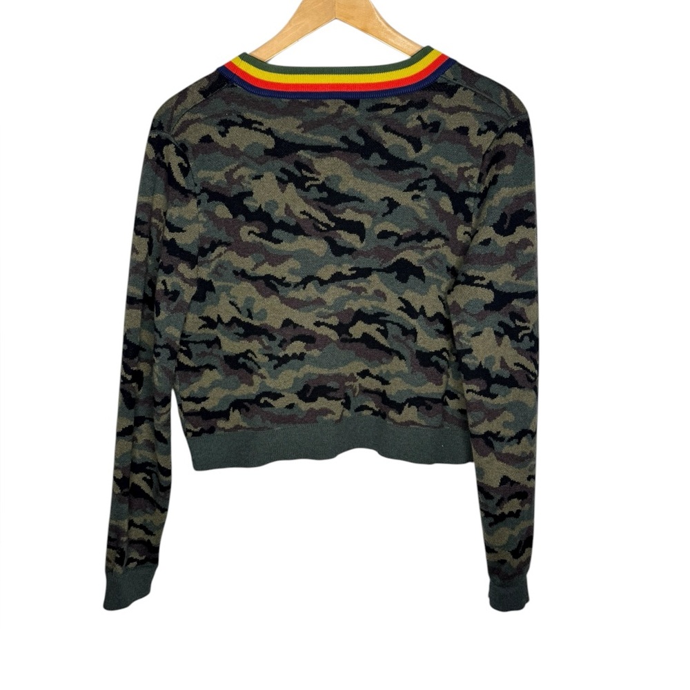 Kule The Jane Cardigan Camo Wool Blend Sweater Small - Picture 7 of 10